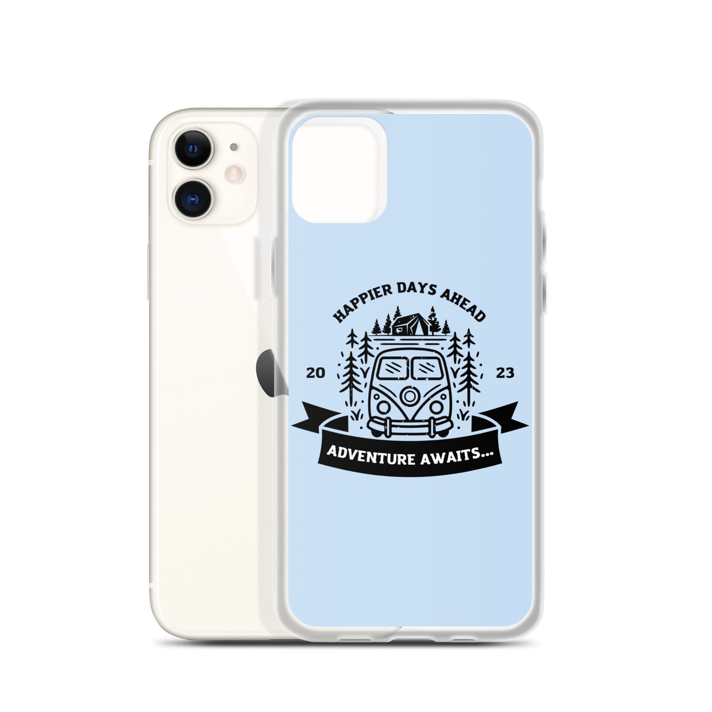 Travel Van Baby Blue Clear Case for iPhone®