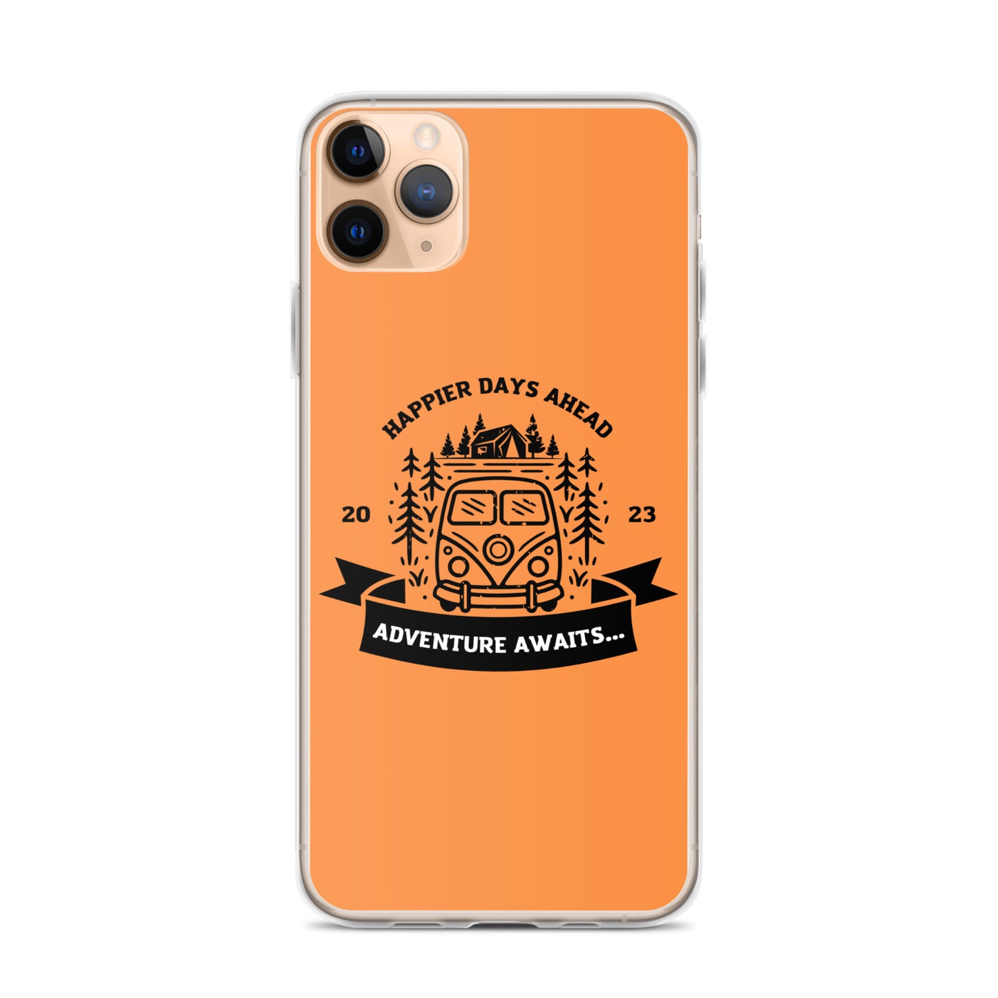 Travel Van Burnt Orange Clear Case for iPhone®