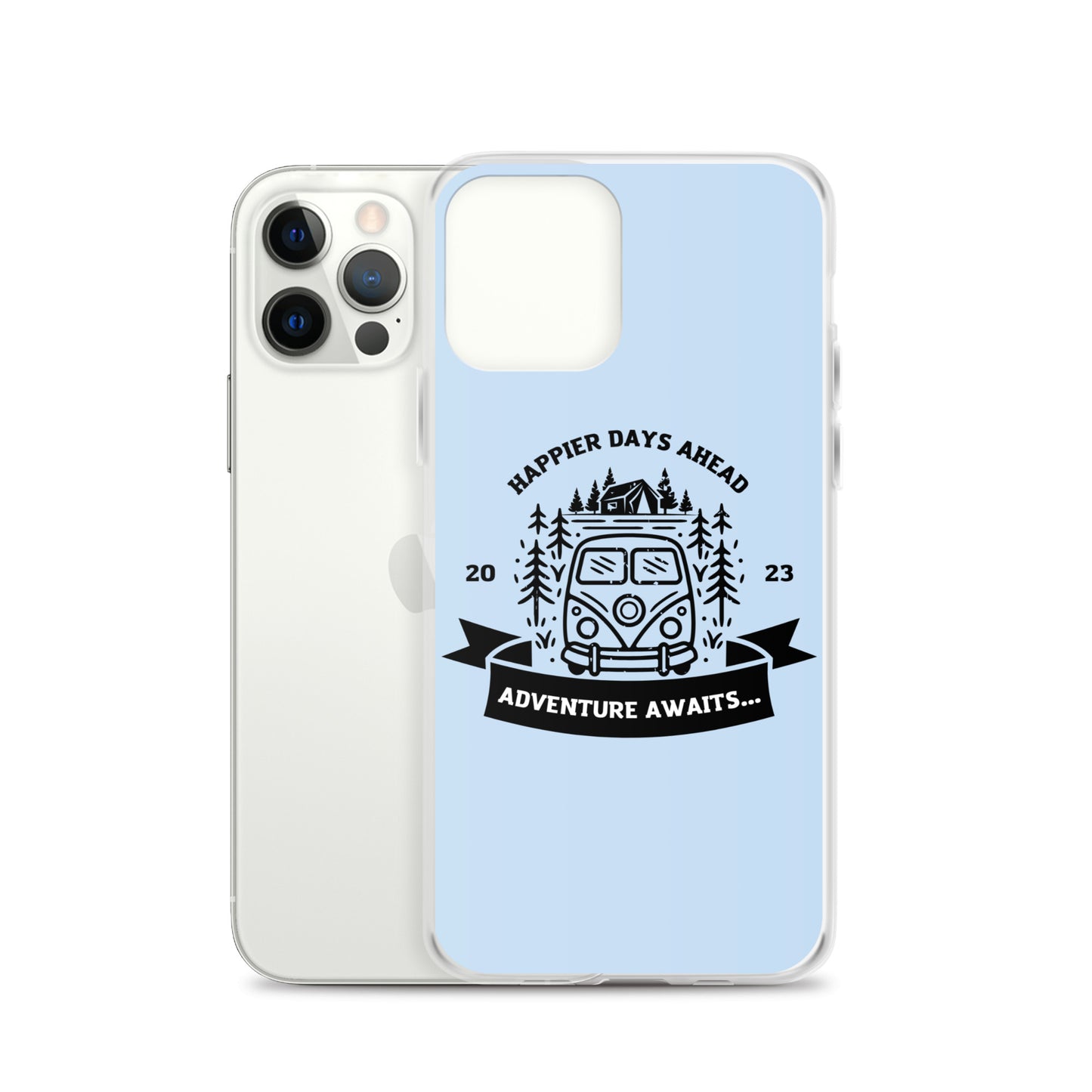 Travel Van Baby Blue Clear Case for iPhone®