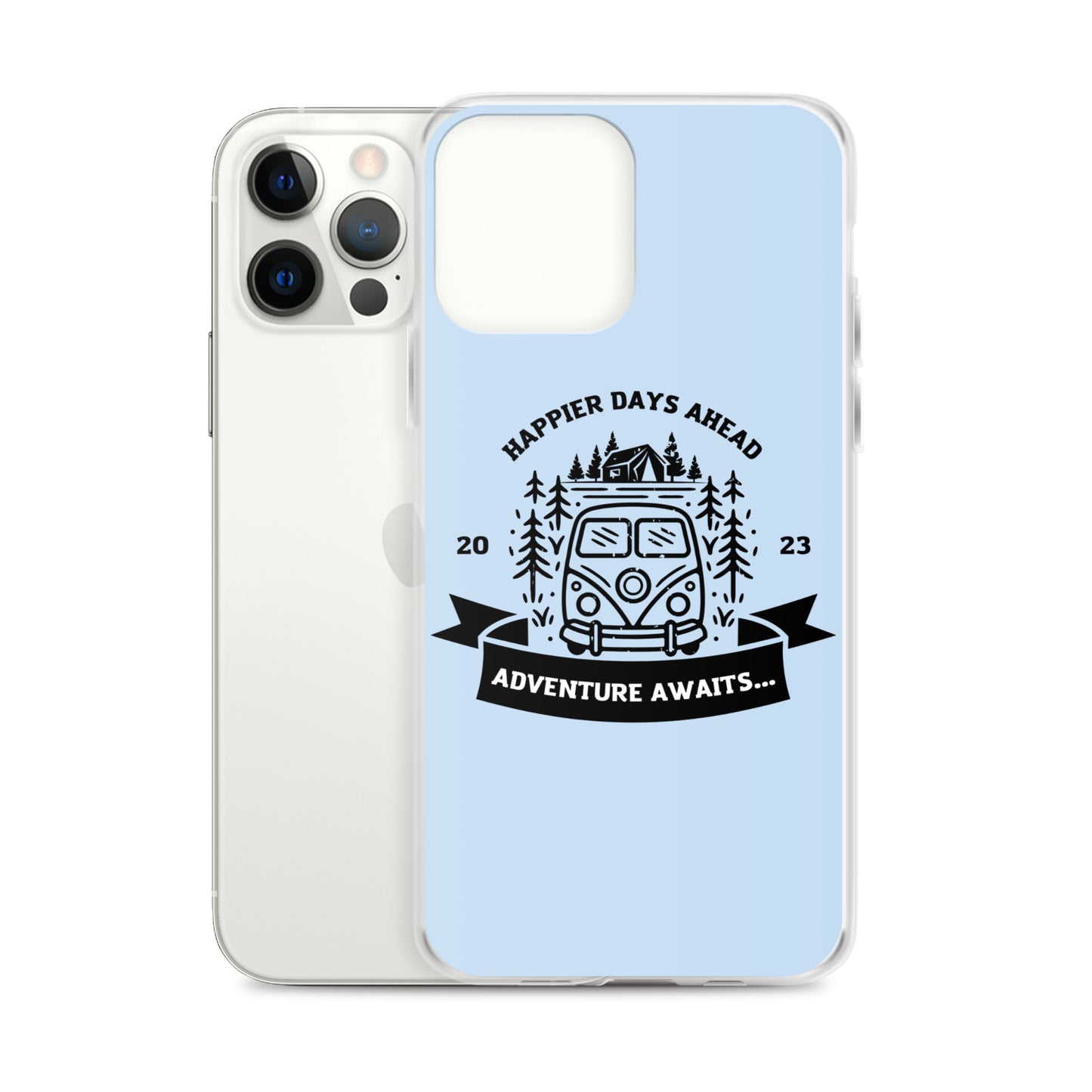 Travel Van Baby Blue Clear Case for iPhone®