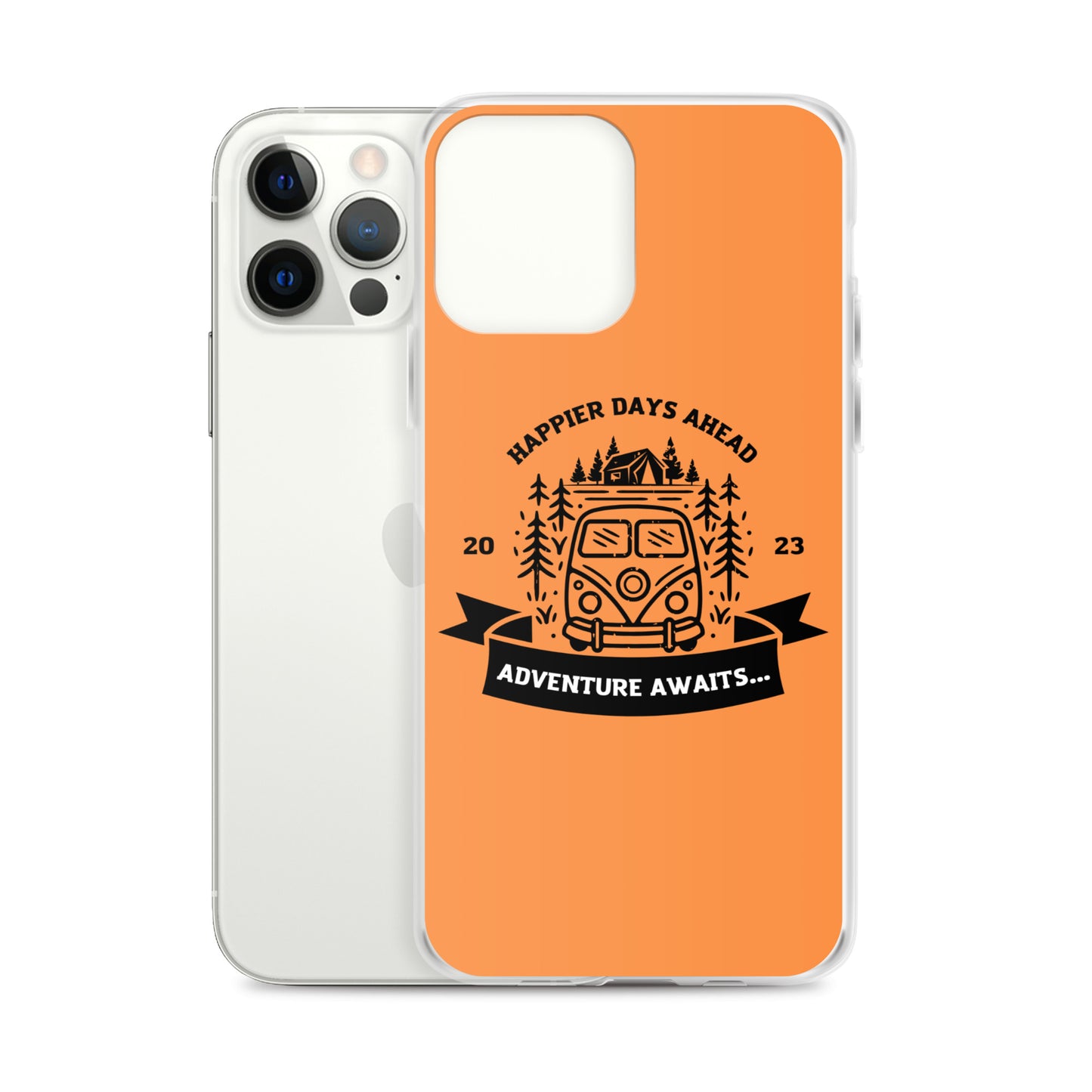 Travel Van Burnt Orange Clear Case for iPhone®