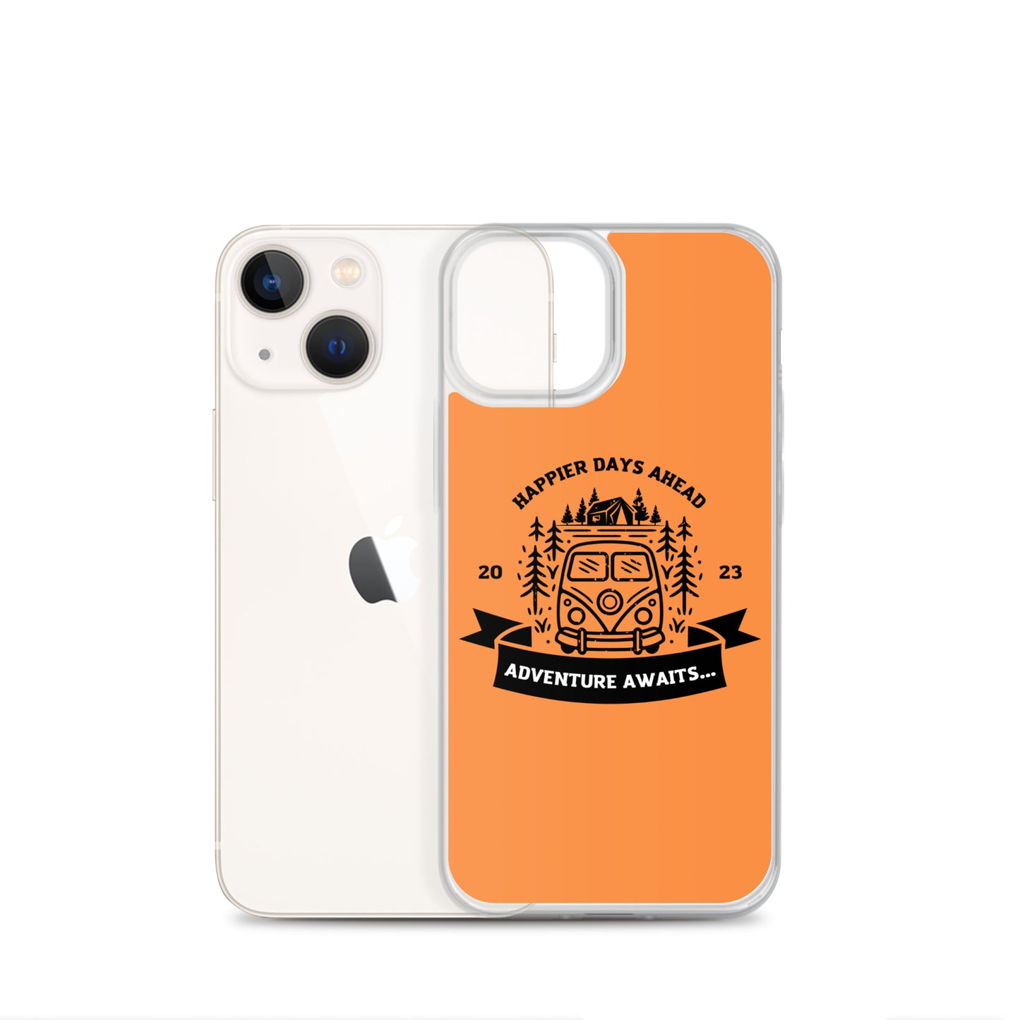 Travel Van Burnt Orange Clear Case for iPhone®