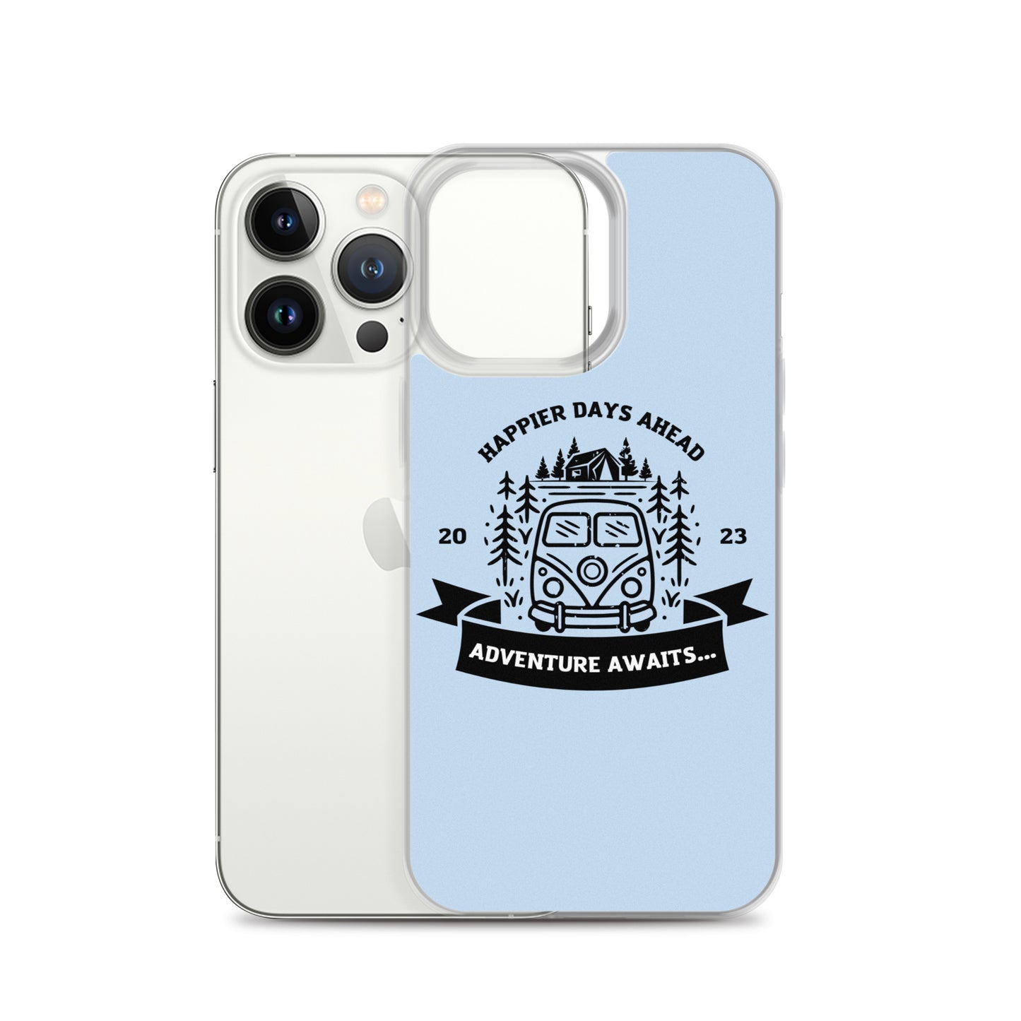 Travel Van Baby Blue Clear Case for iPhone®