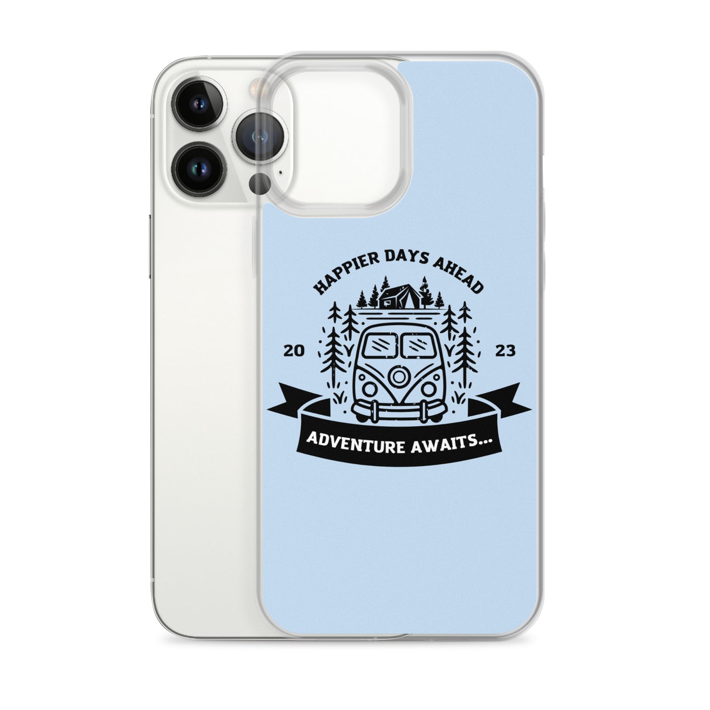 Travel Van Baby Blue Clear Case for iPhone®