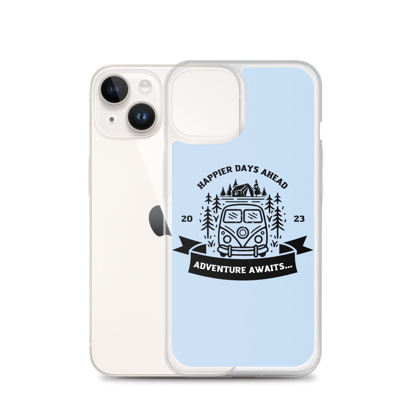 Travel Van Baby Blue Clear Case for iPhone®