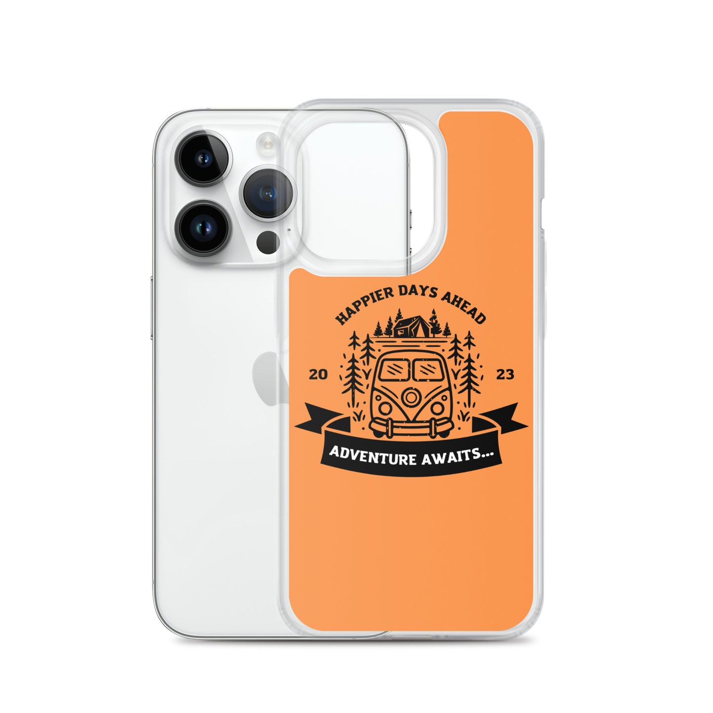 Travel Van Burnt Orange Clear Case for iPhone®