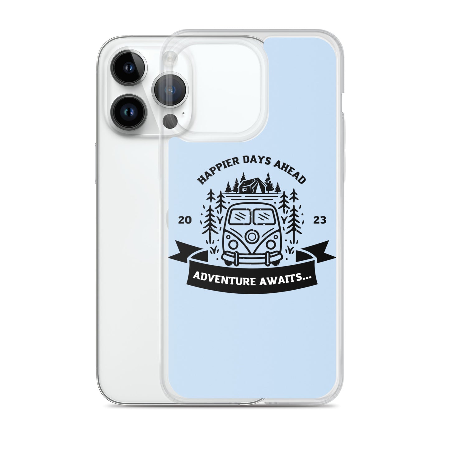 Travel Van Baby Blue Clear Case for iPhone®