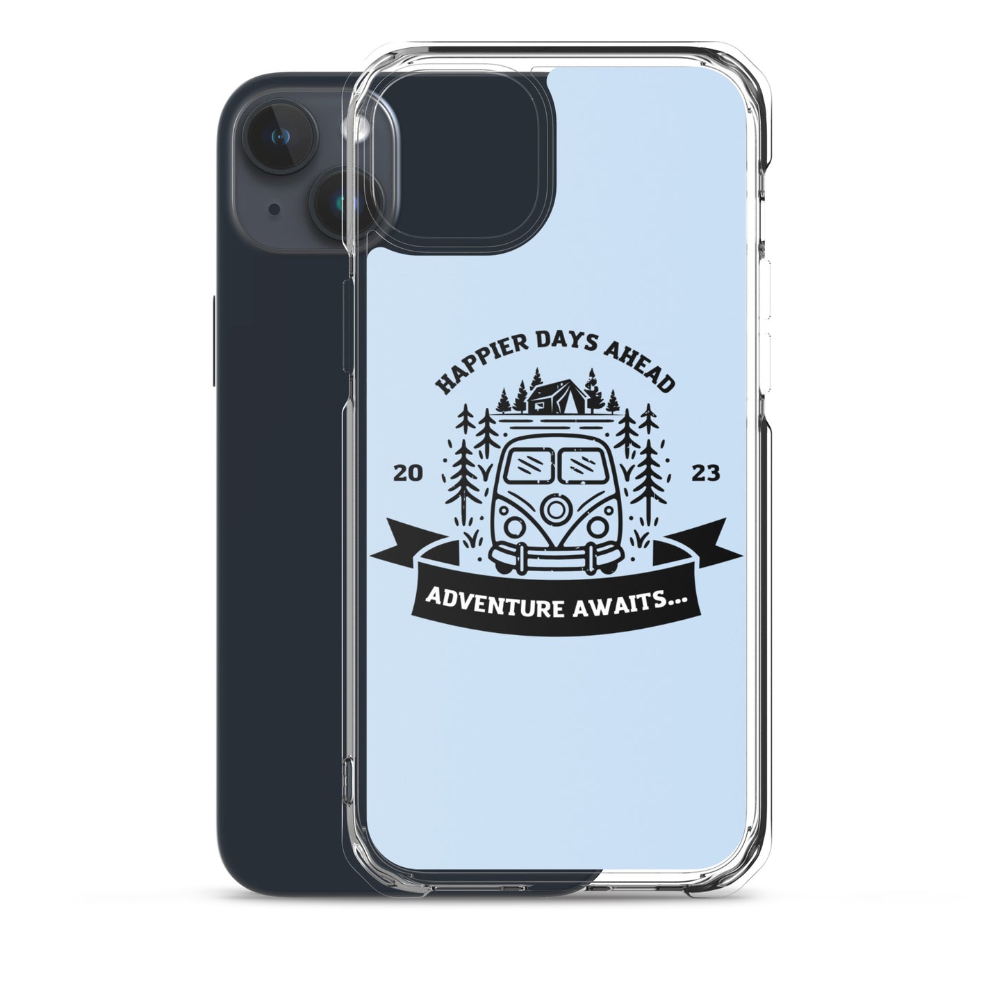 Travel Van Baby Blue Clear Case for iPhone®