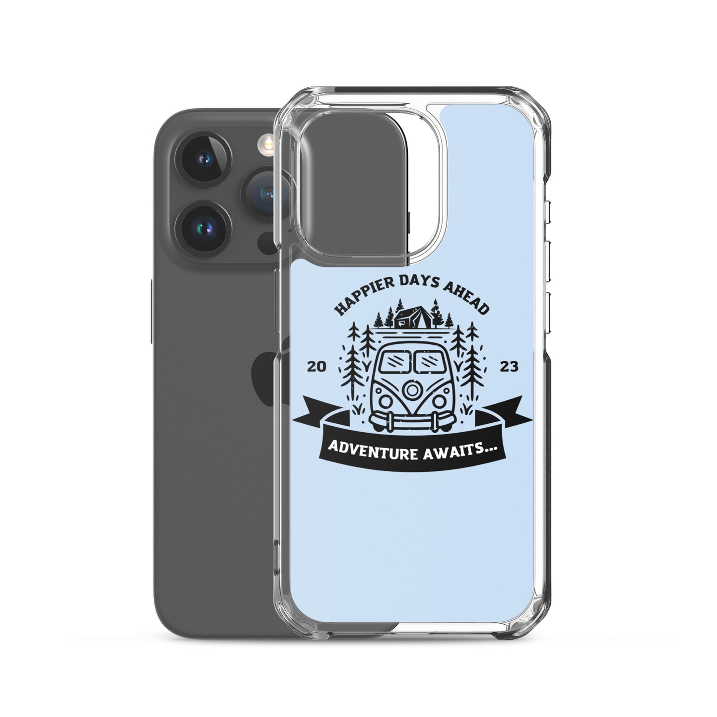 Travel Van Baby Blue Clear Case for iPhone®
