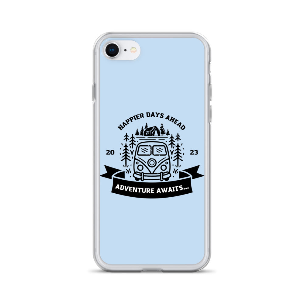 Travel Van Baby Blue Clear Case for iPhone®