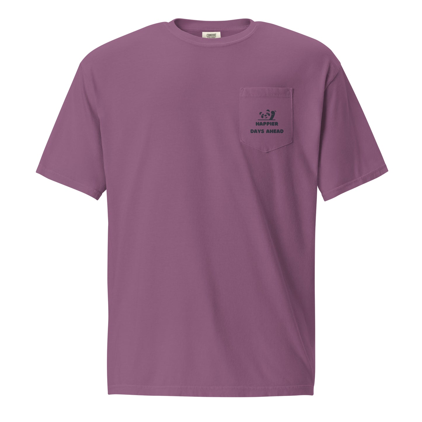 Happy Panda garment-dyed pocket t-shirt