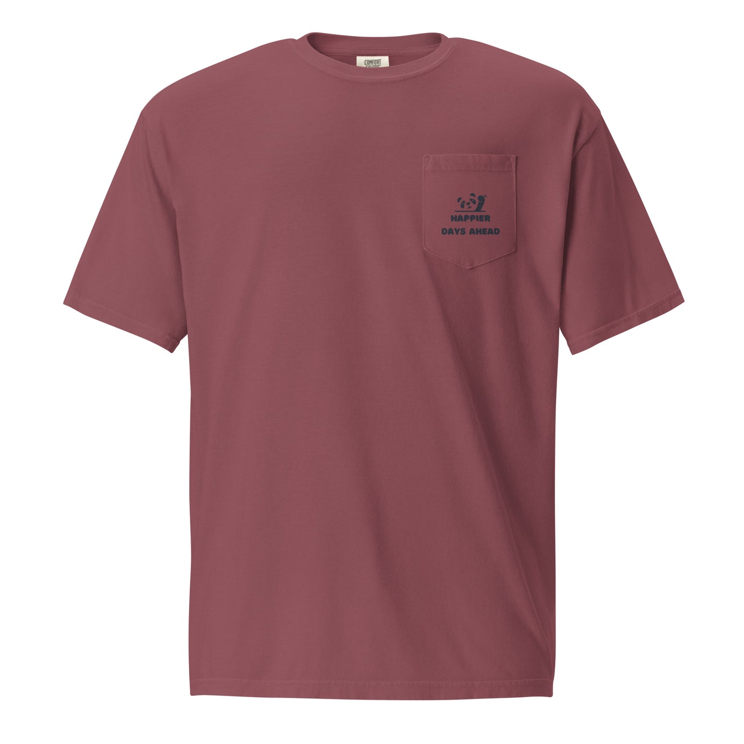 Happy Panda garment-dyed pocket t-shirt