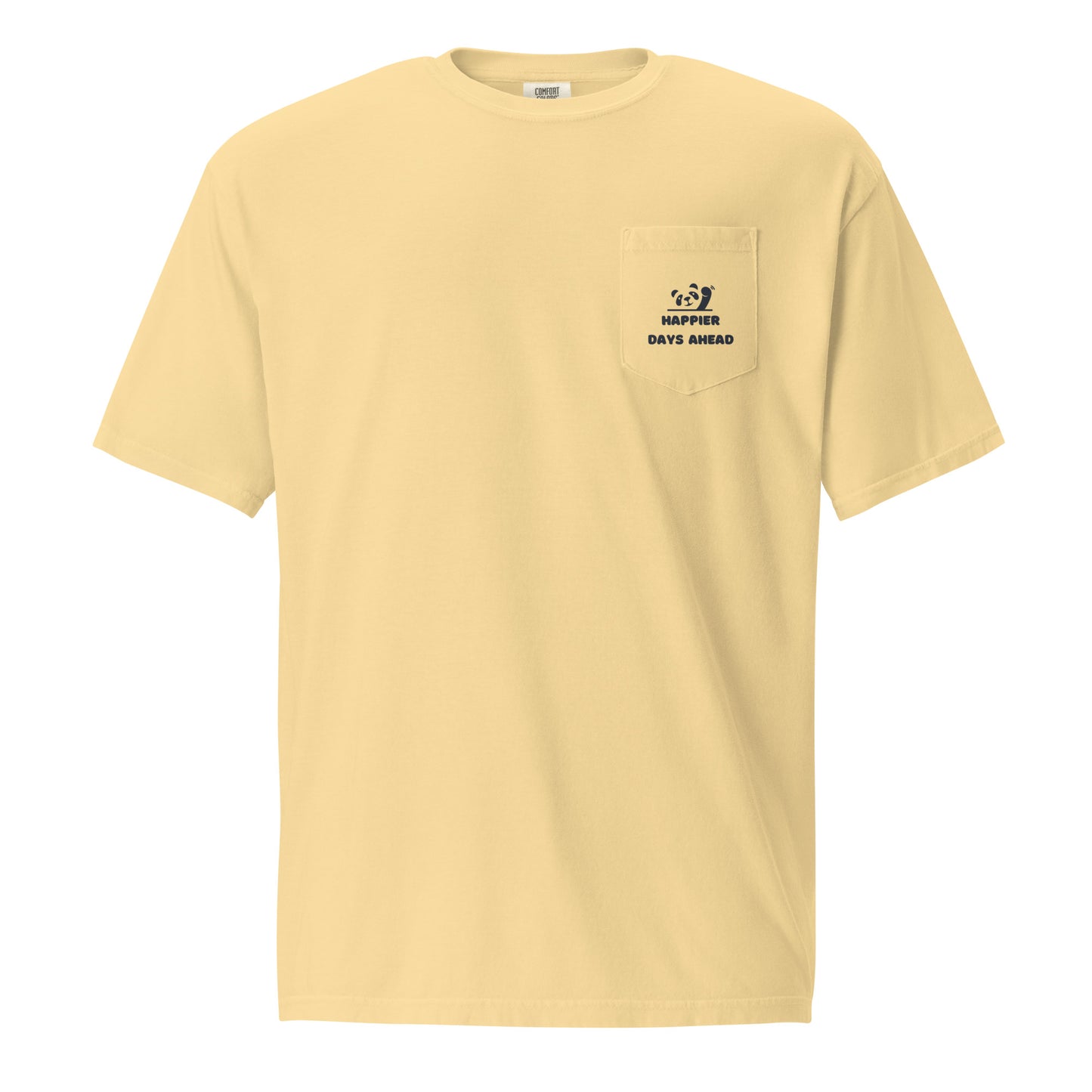 Happy Panda garment-dyed pocket t-shirt