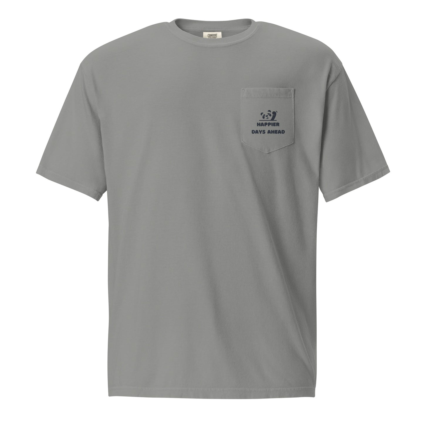 Happy Panda garment-dyed pocket t-shirt