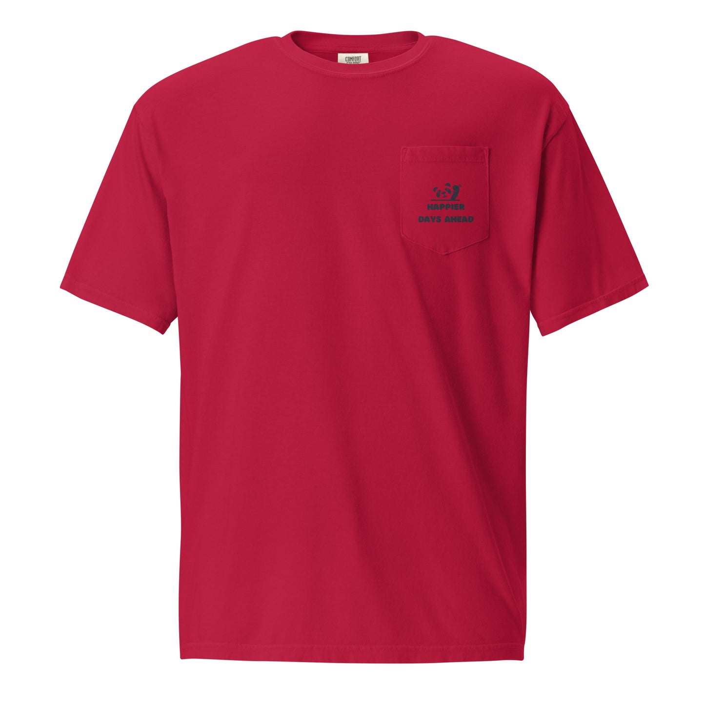 Happy Panda garment-dyed pocket t-shirt