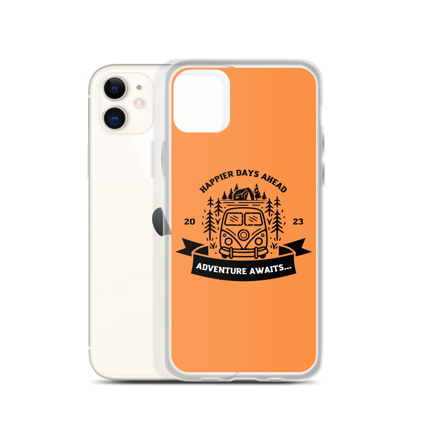 Travel Van Burnt Orange Clear Case for iPhone®