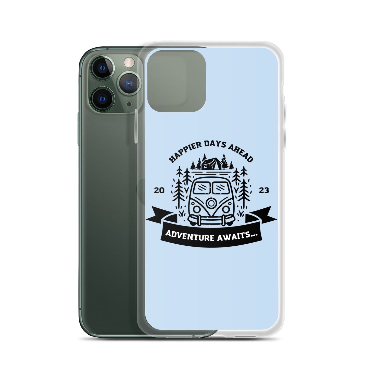 Travel Van Baby Blue Clear Case for iPhone®