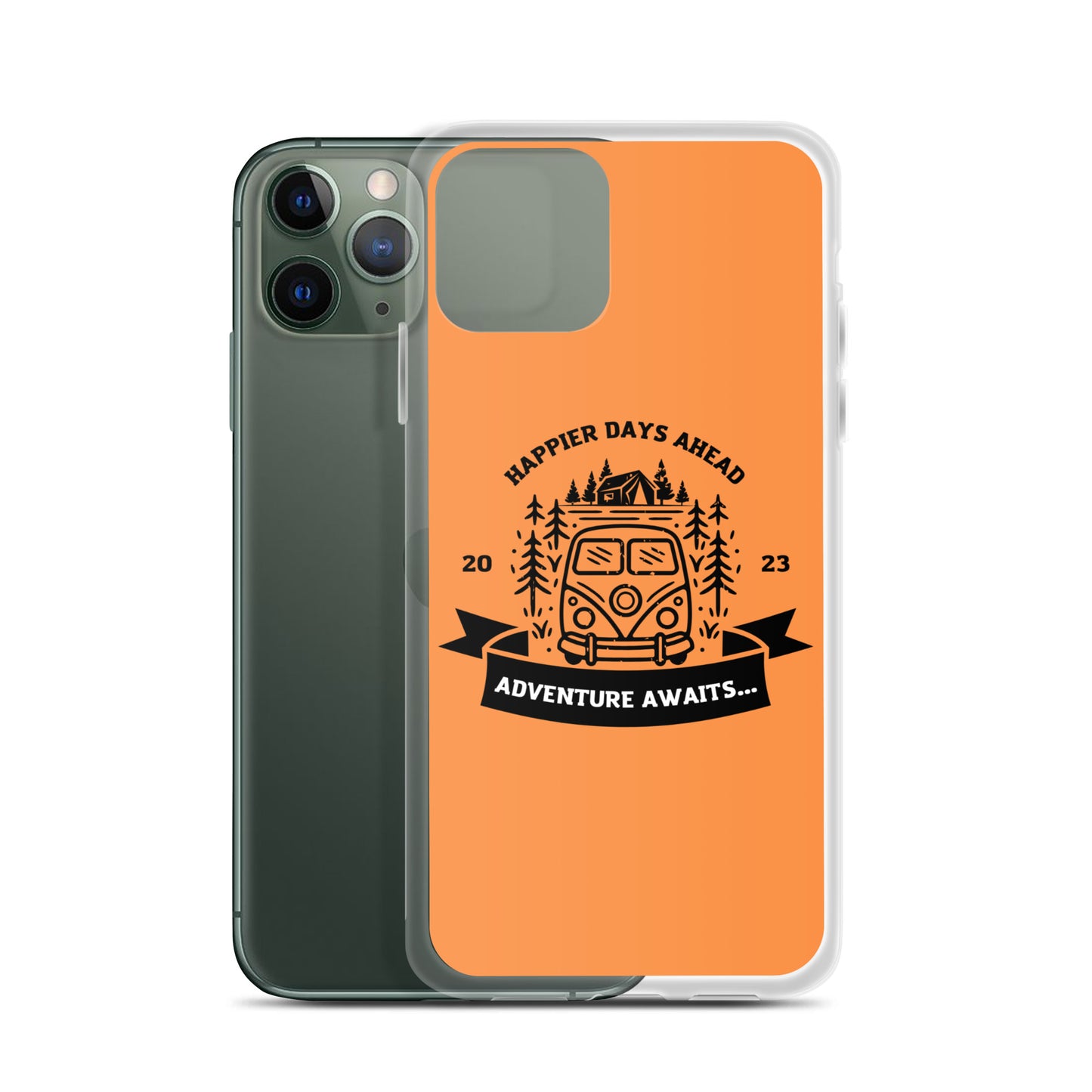 Travel Van Burnt Orange Clear Case for iPhone®