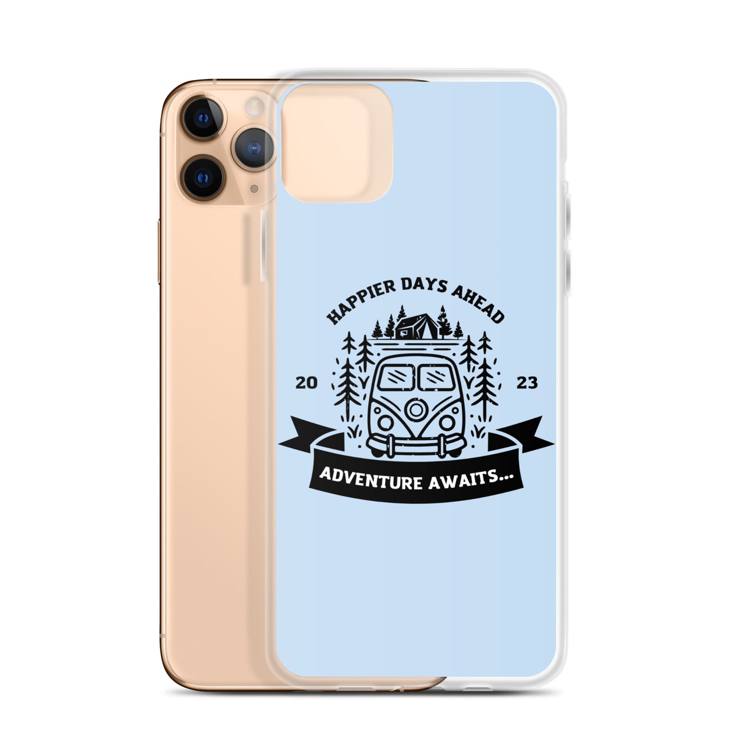 Travel Van Baby Blue Clear Case for iPhone®