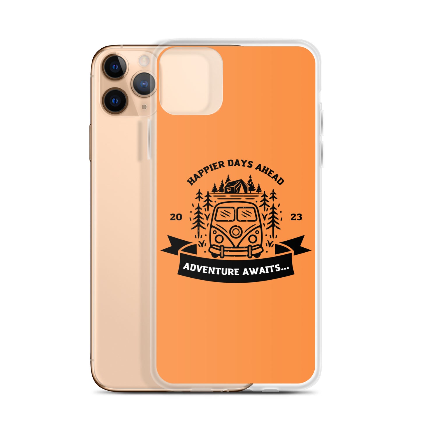 Travel Van Burnt Orange Clear Case for iPhone®