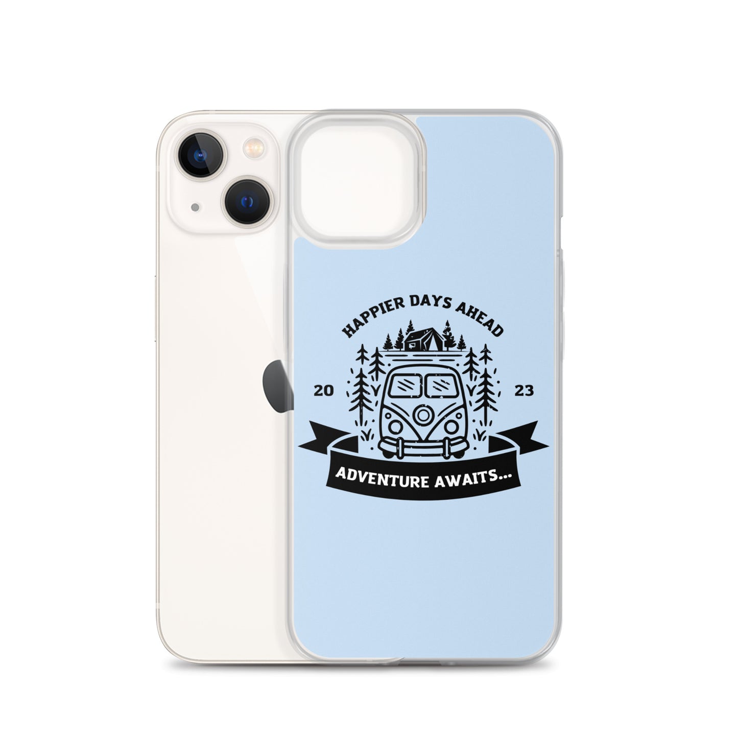 Travel Van Baby Blue Clear Case for iPhone®