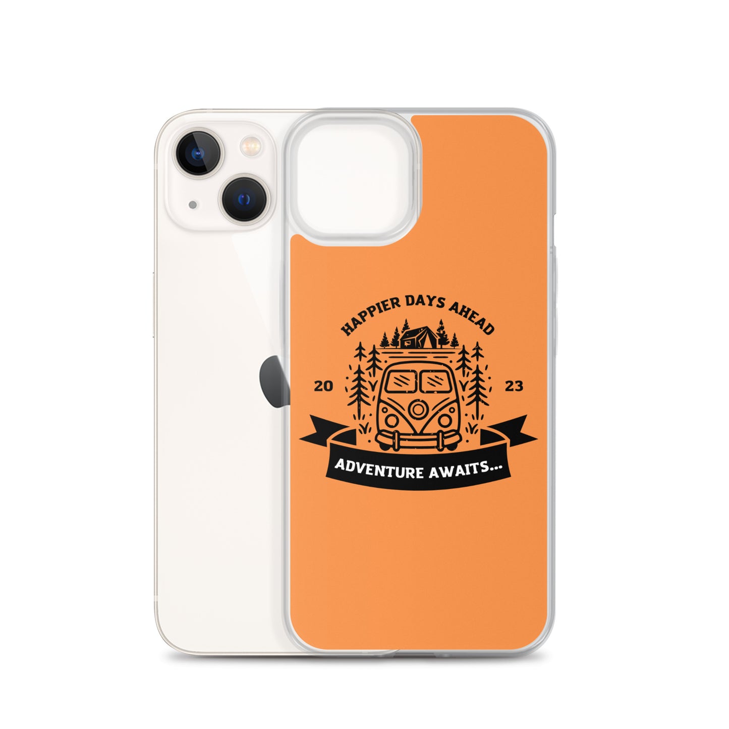 Travel Van Burnt Orange Clear Case for iPhone®