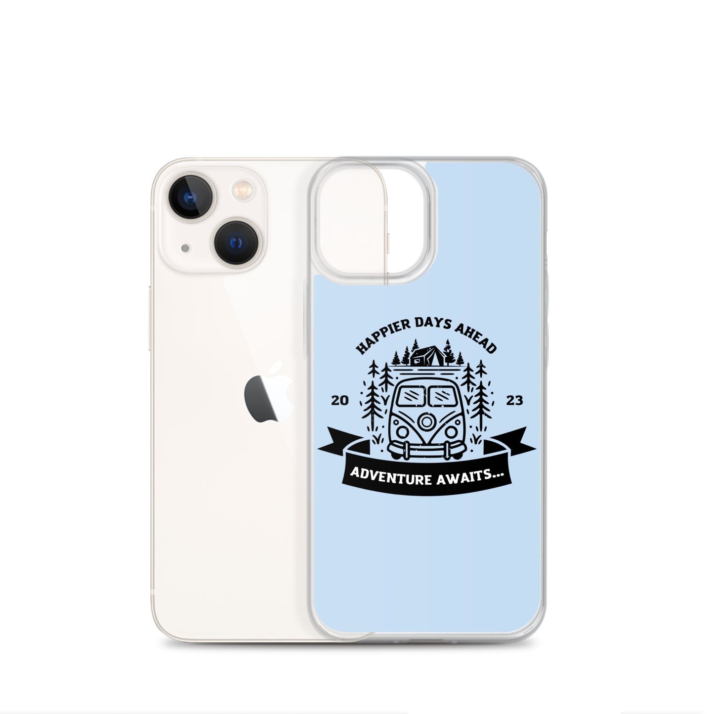 Travel Van Baby Blue Clear Case for iPhone®