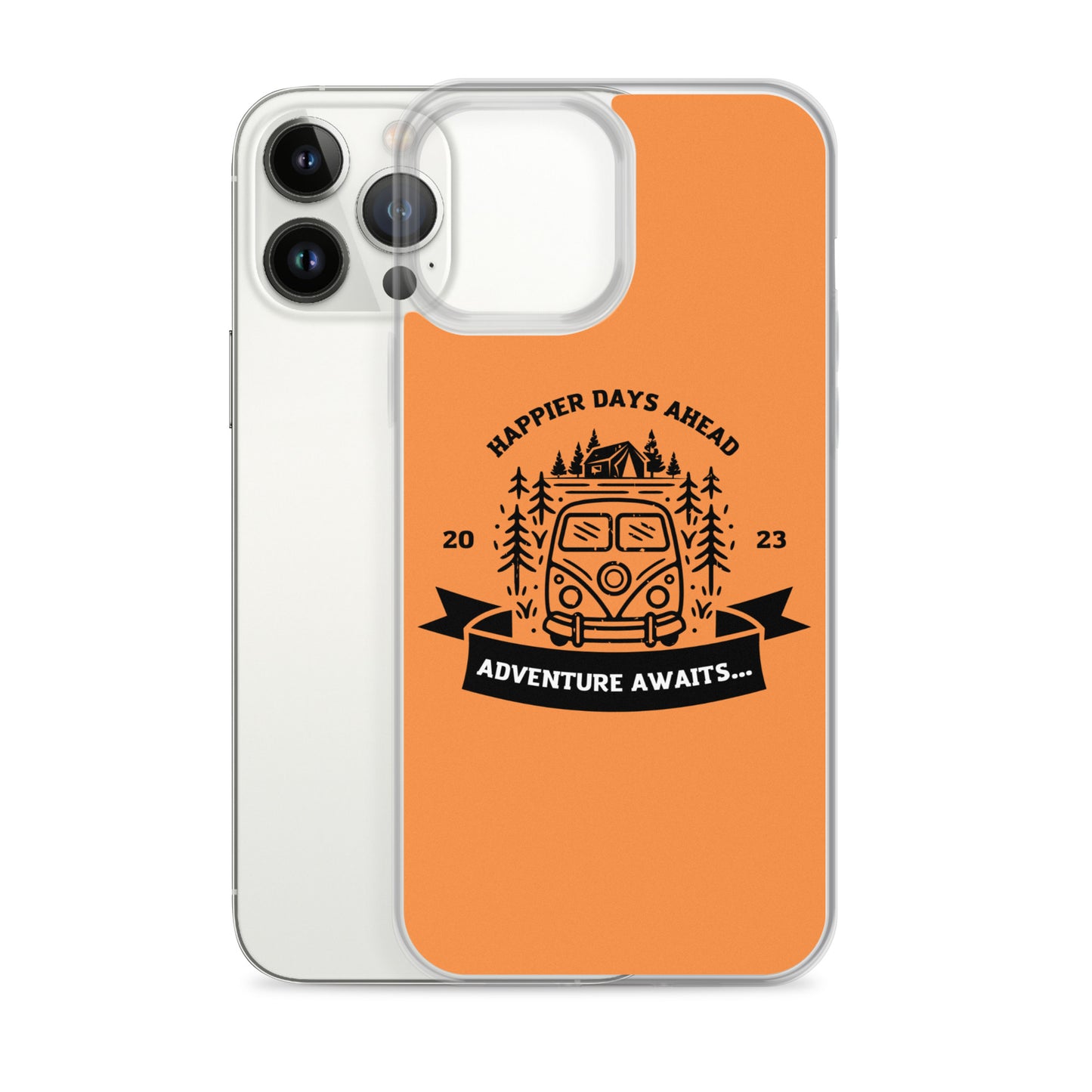 Travel Van Burnt Orange Clear Case for iPhone®
