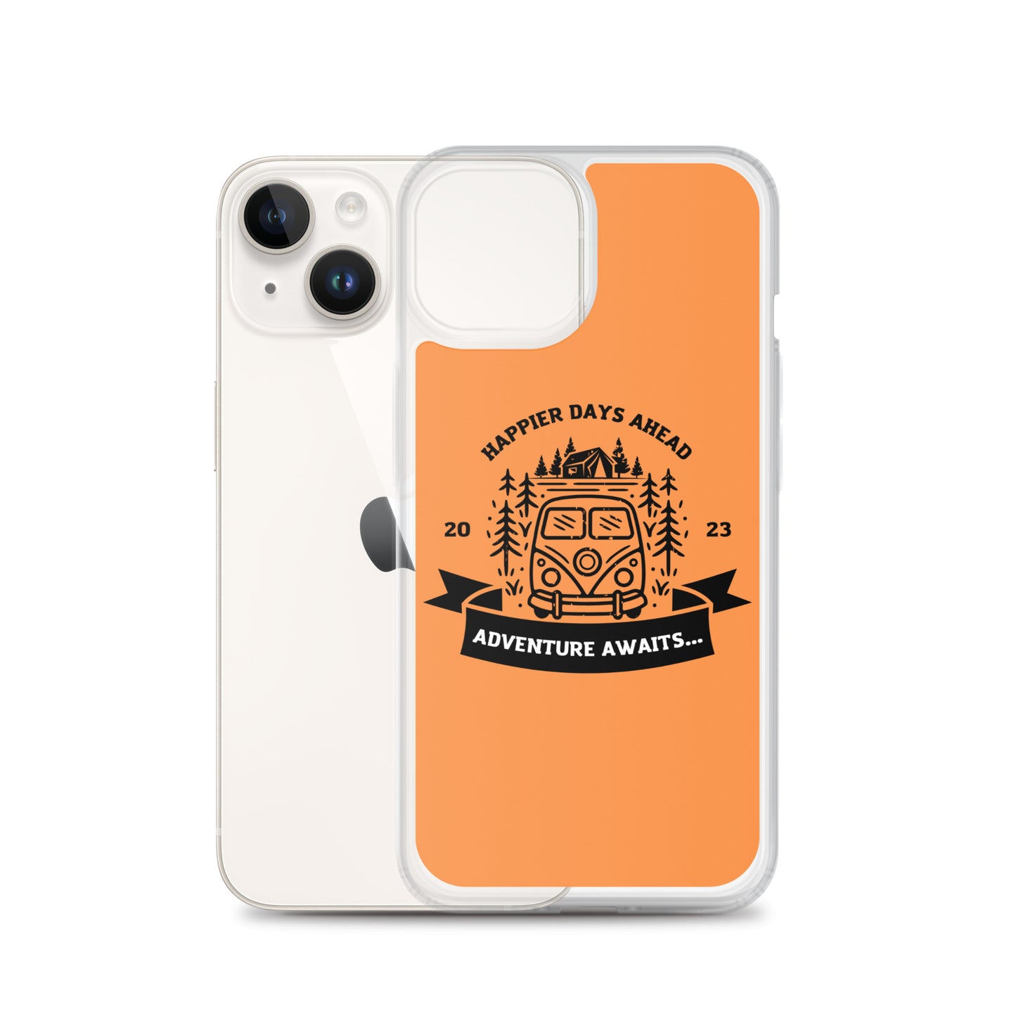 Travel Van Burnt Orange Clear Case for iPhone®