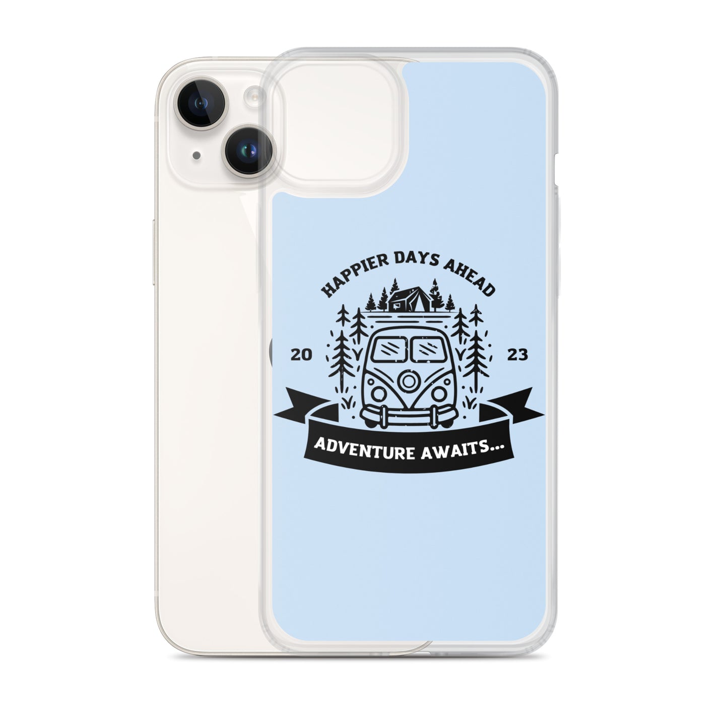 Travel Van Baby Blue Clear Case for iPhone®
