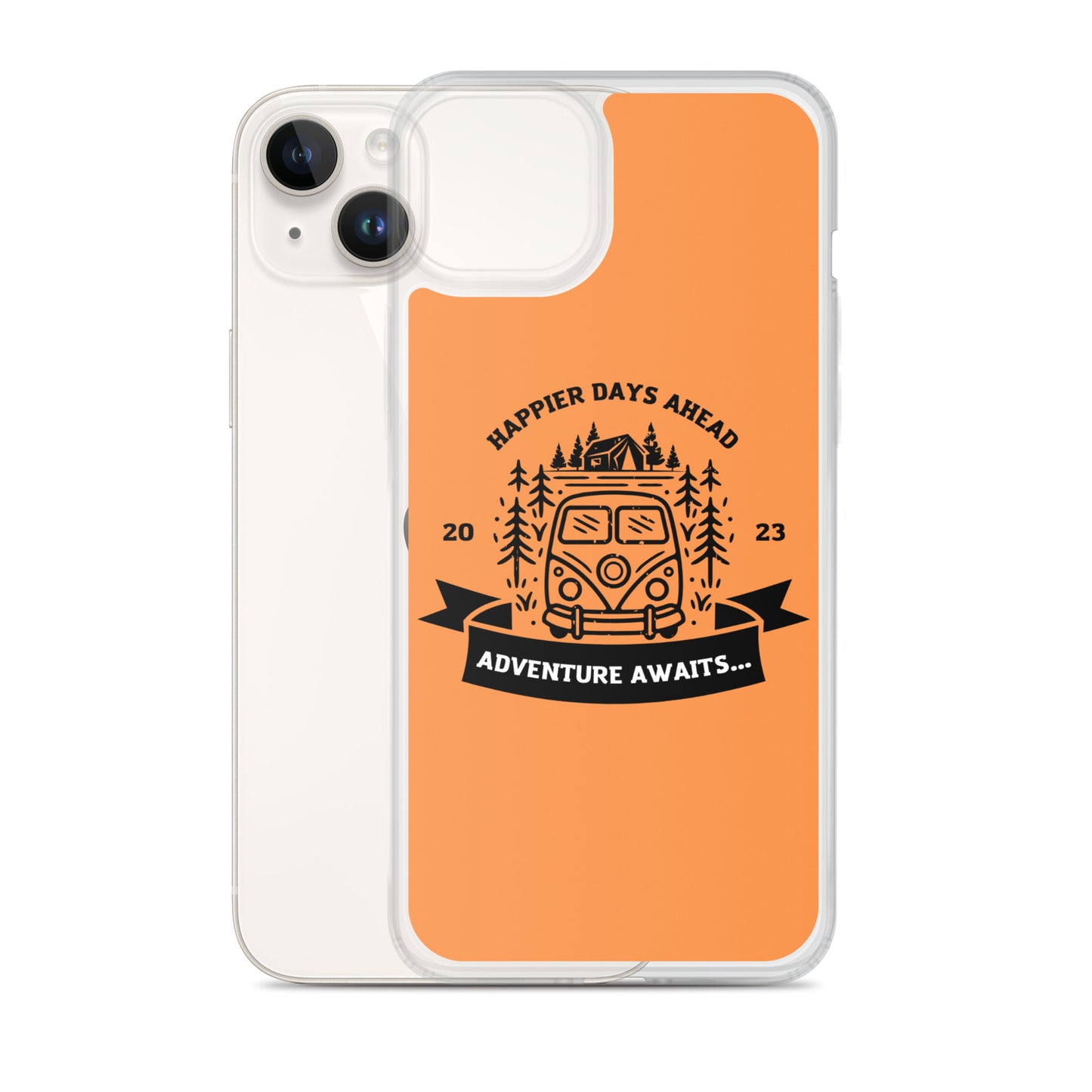 Travel Van Burnt Orange Clear Case for iPhone®
