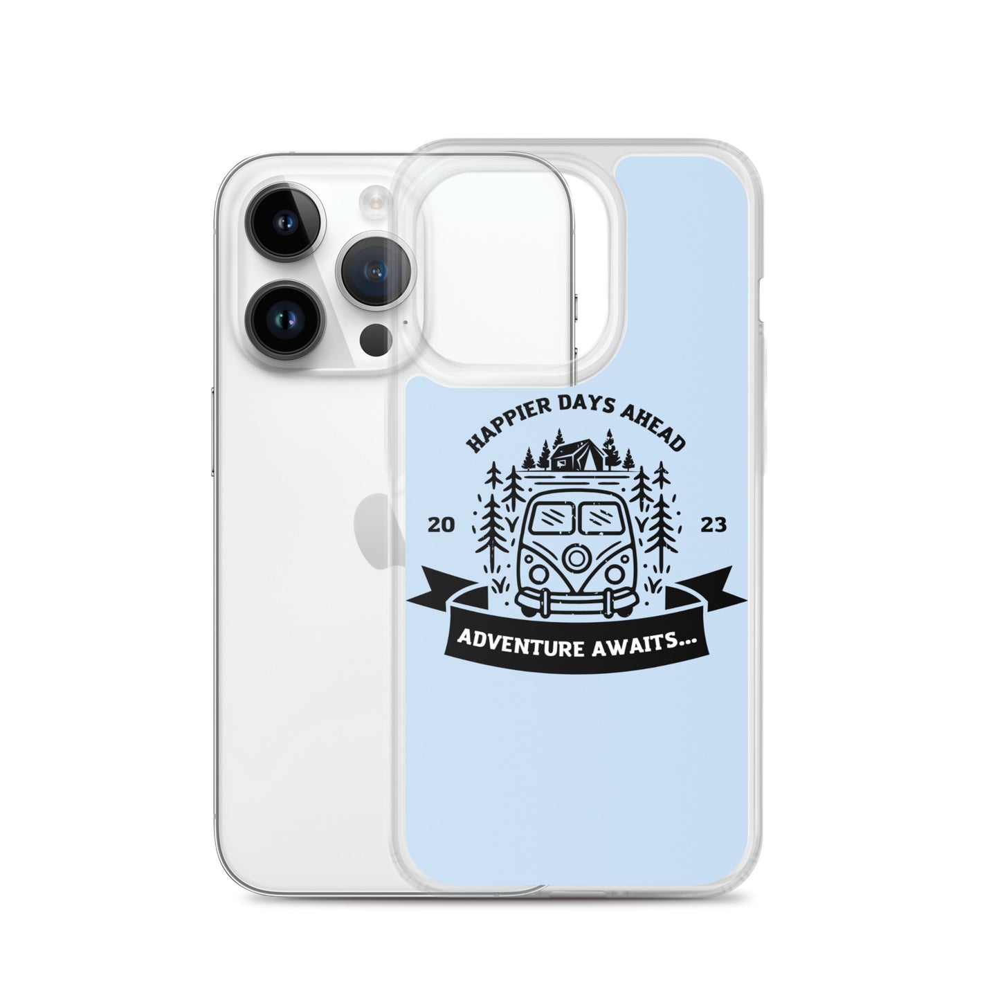 Travel Van Baby Blue Clear Case for iPhone®