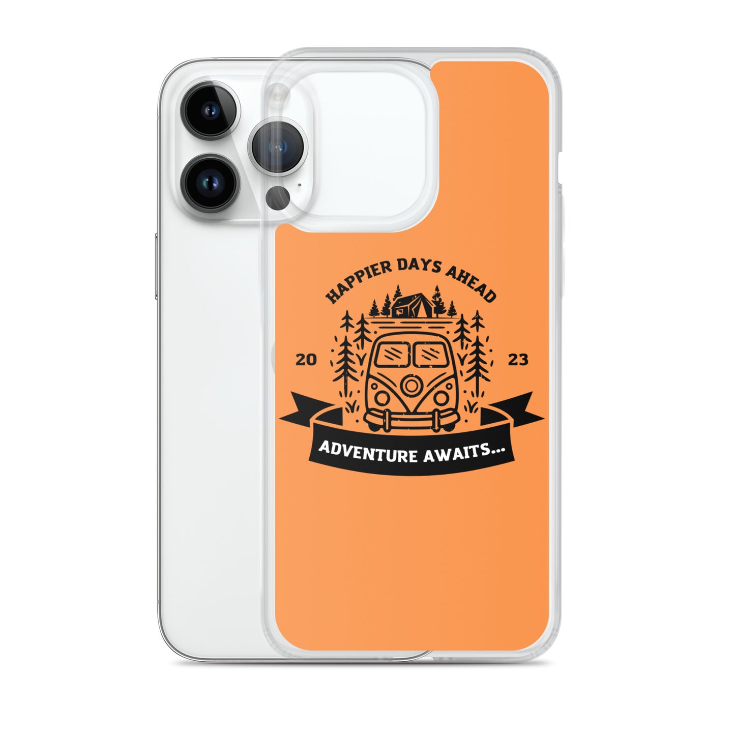 Travel Van Burnt Orange Clear Case for iPhone®
