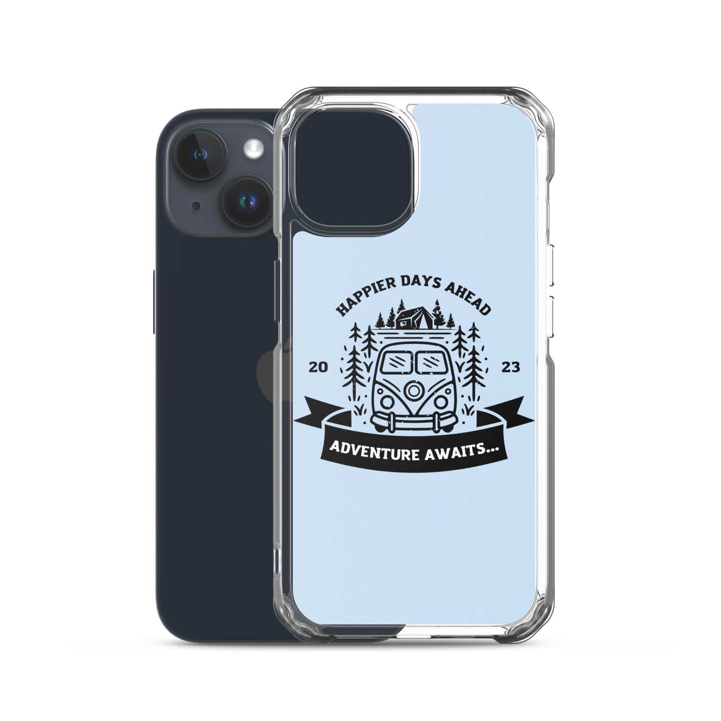 Travel Van Baby Blue Clear Case for iPhone®