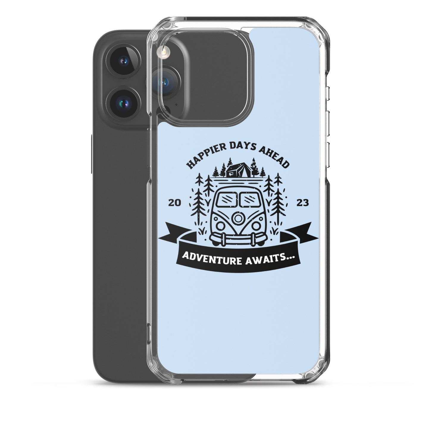 Travel Van Baby Blue Clear Case for iPhone®