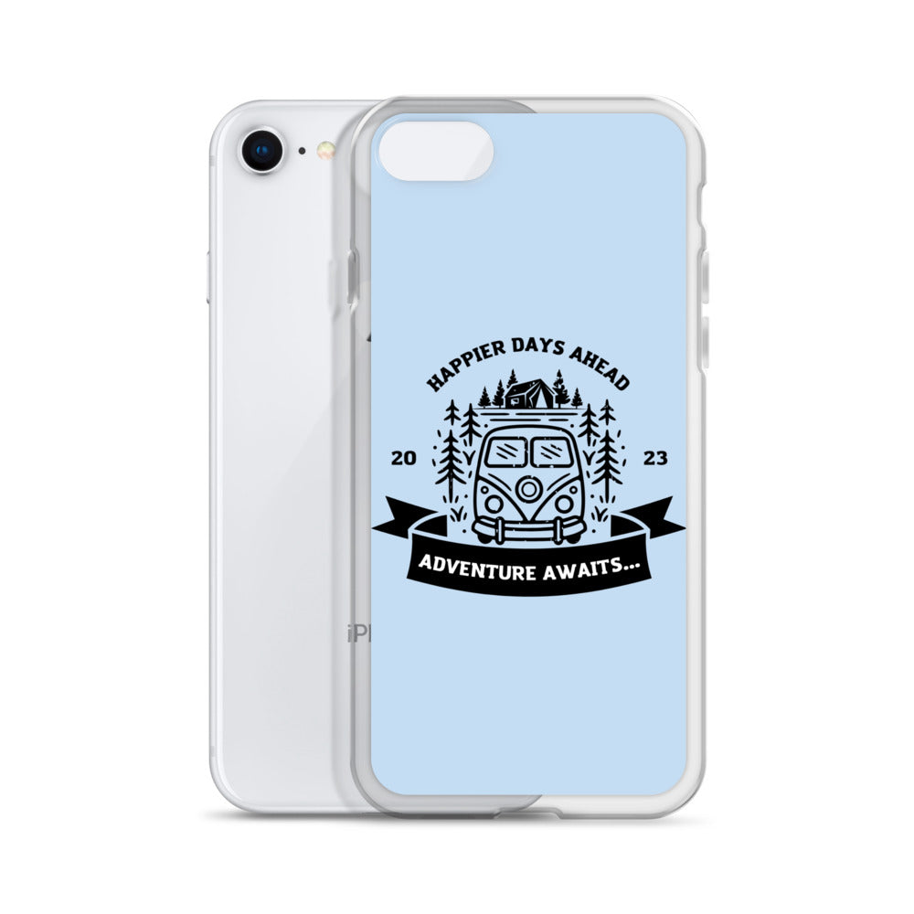 Travel Van Baby Blue Clear Case for iPhone®