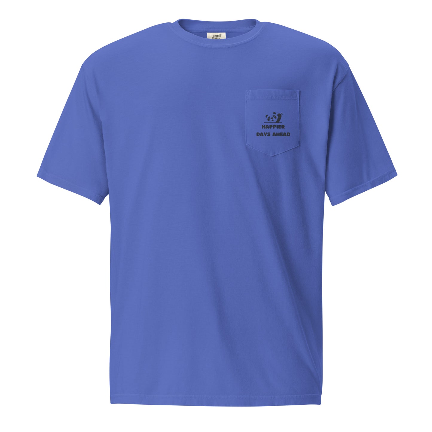 Happy Panda garment-dyed pocket t-shirt