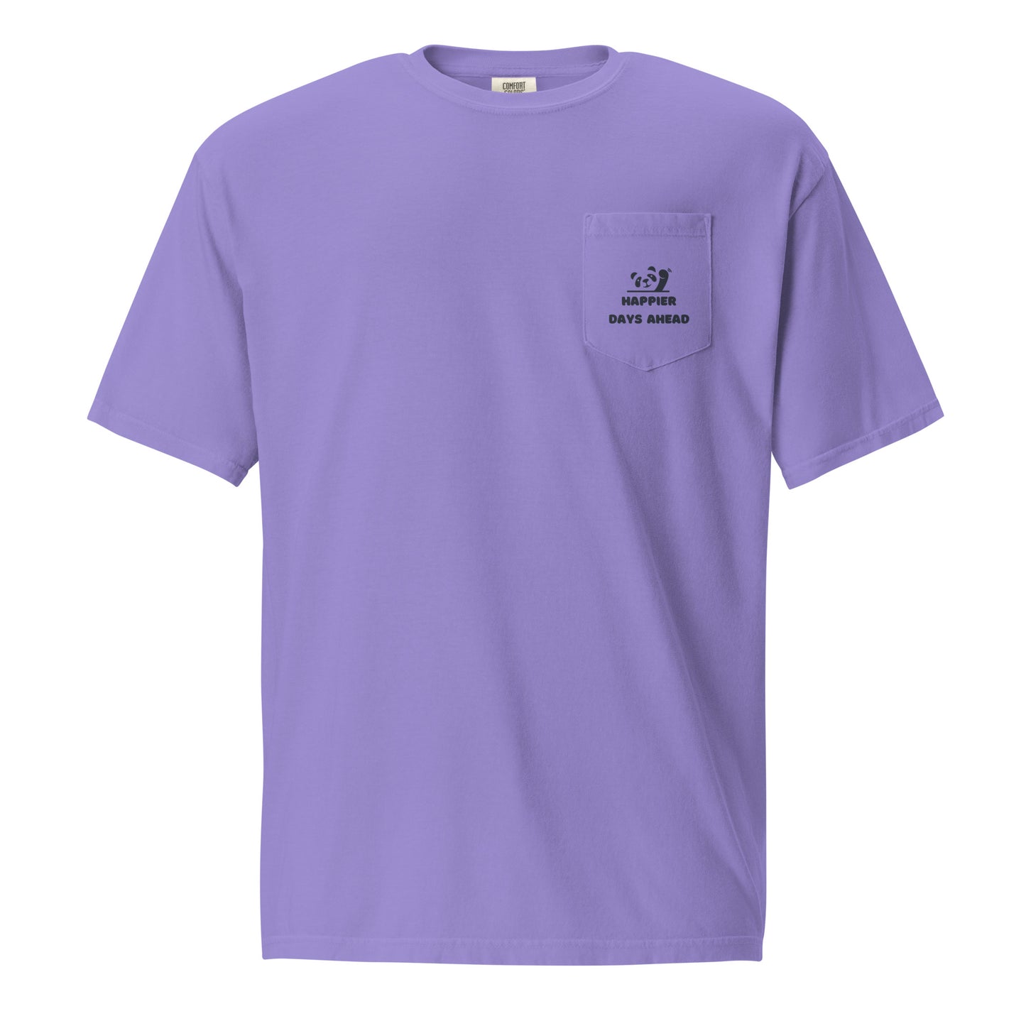Happy Panda garment-dyed pocket t-shirt