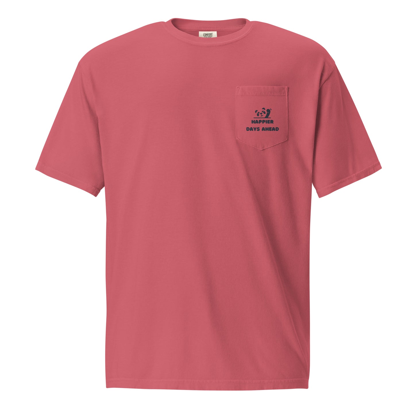 Happy Panda garment-dyed pocket t-shirt