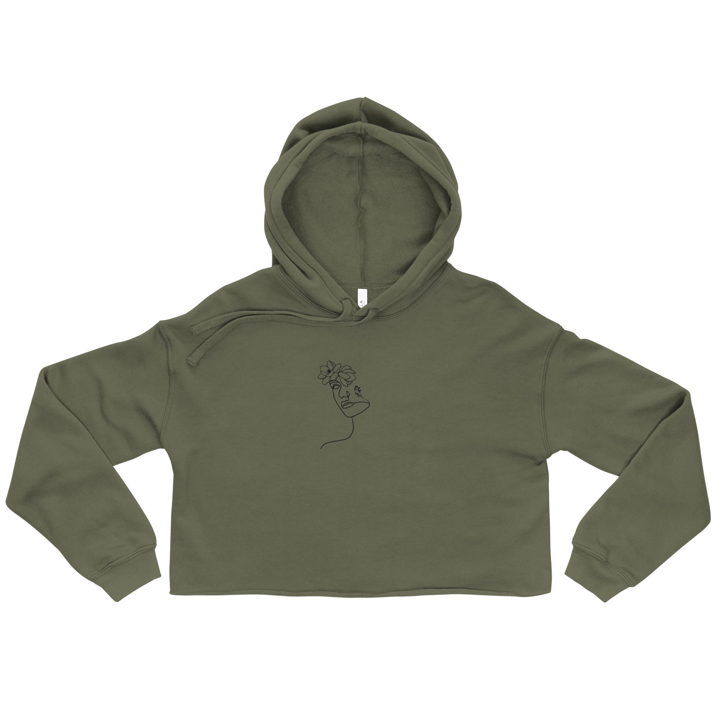 The Lady and The Flower Crop Hoodie (Black Stich)