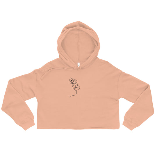 The Lady and The Flower Crop Hoodie (Black Stich)