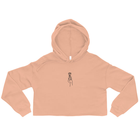 A Simple Rose Crop Hoodie (Black Stich)