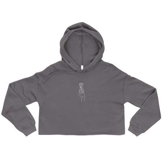 A Simple Rose Crop Hoodie (White Stich)